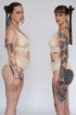 ANDI Champagne Mesh + Satin Long Line Bralette